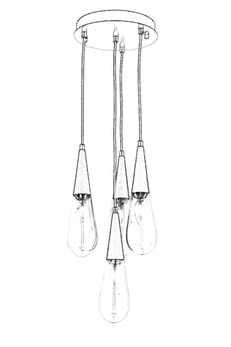 Opviq Lámpara de araña AV-4236-4ET Antiquation